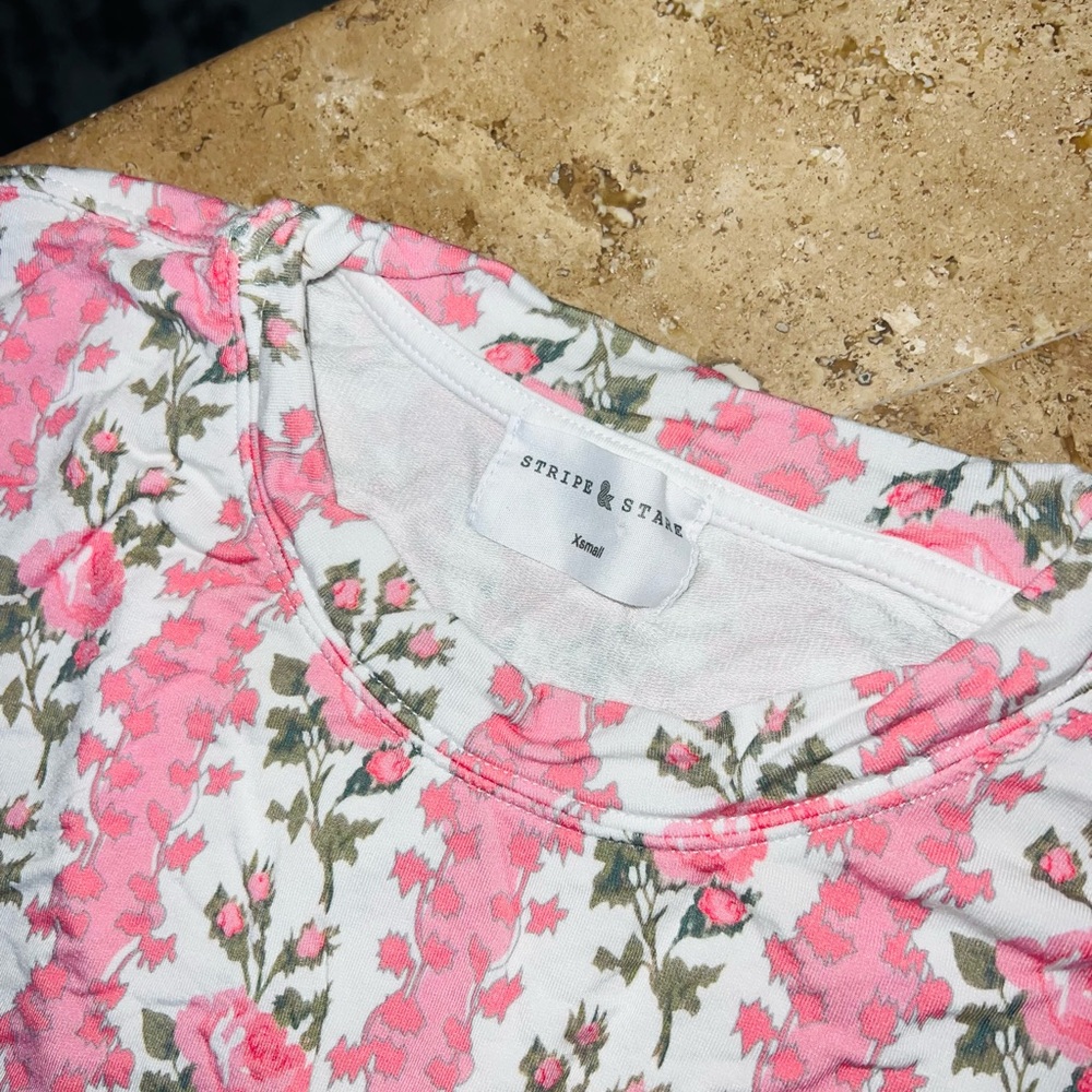 Stripe & Stare x LoveShackFancy Cropped Sweatshirt & Shorts Set Bloom- Size XS-M - Picture 15 of 16
